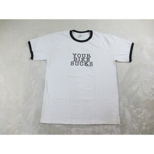 VINTAGE Cafe Press Shirt Mens Large White Your Bike Sucks Voodoo 8 Ball*
